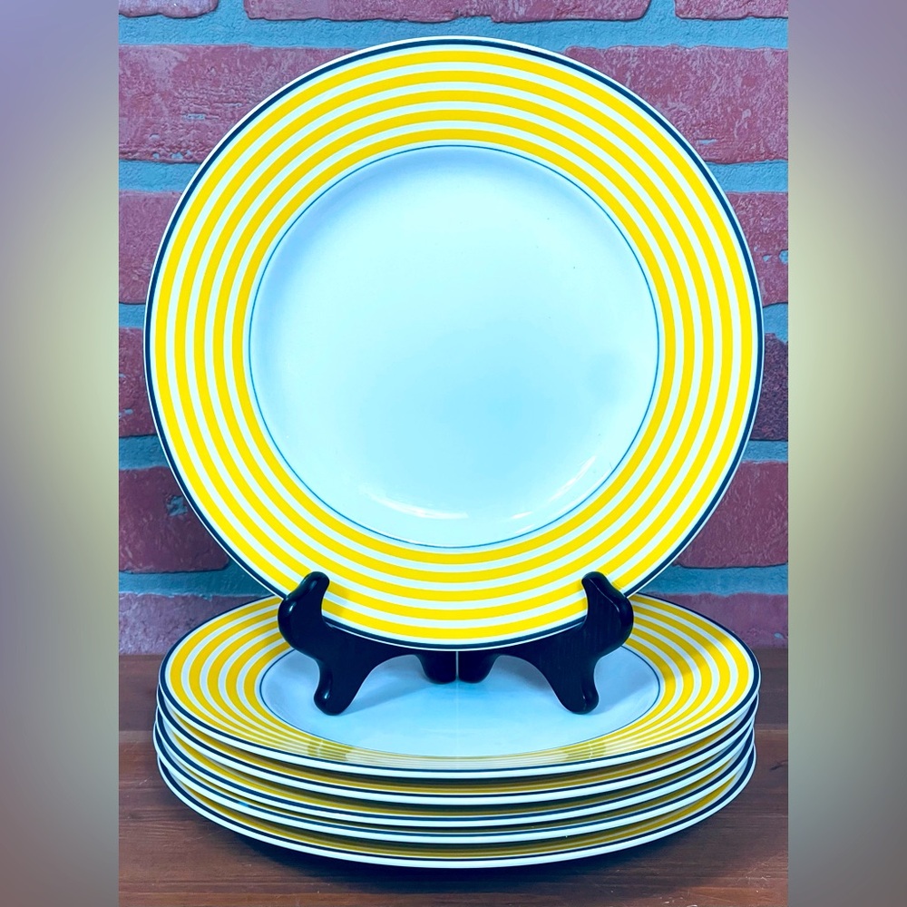 “ 6 “ Lenox Wickford Sea Cliffs Stripe By Kate Spade Plates 9.5”, Discontinued